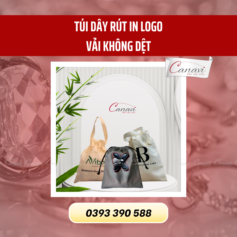 Túi dây rút vải không dệt gọn nhẹ