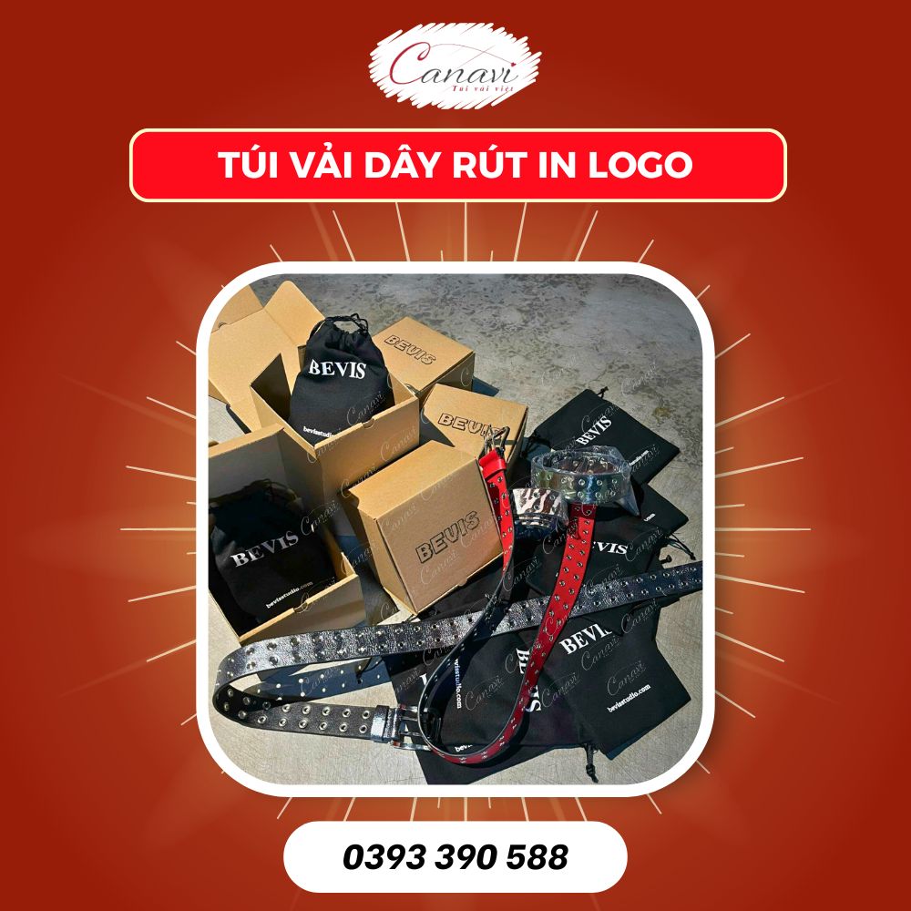 Túi vải dây rút in logo