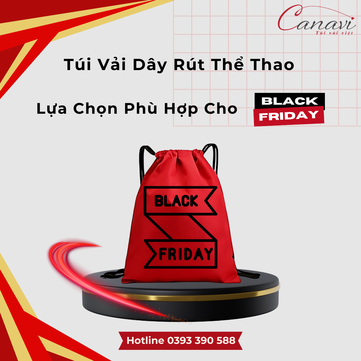 Túi Vải Dây Rút Đa Năng - Mẫu Túi Vải Phù Hợp Cho Black Friday