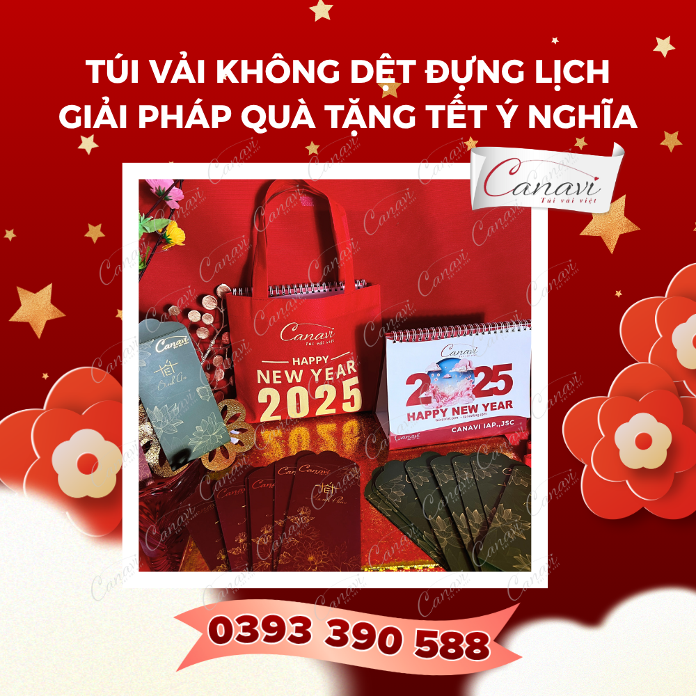 Túi vải không dệt đựng lịch