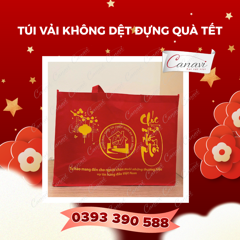 Túi vải không dệt đựng quà Tết