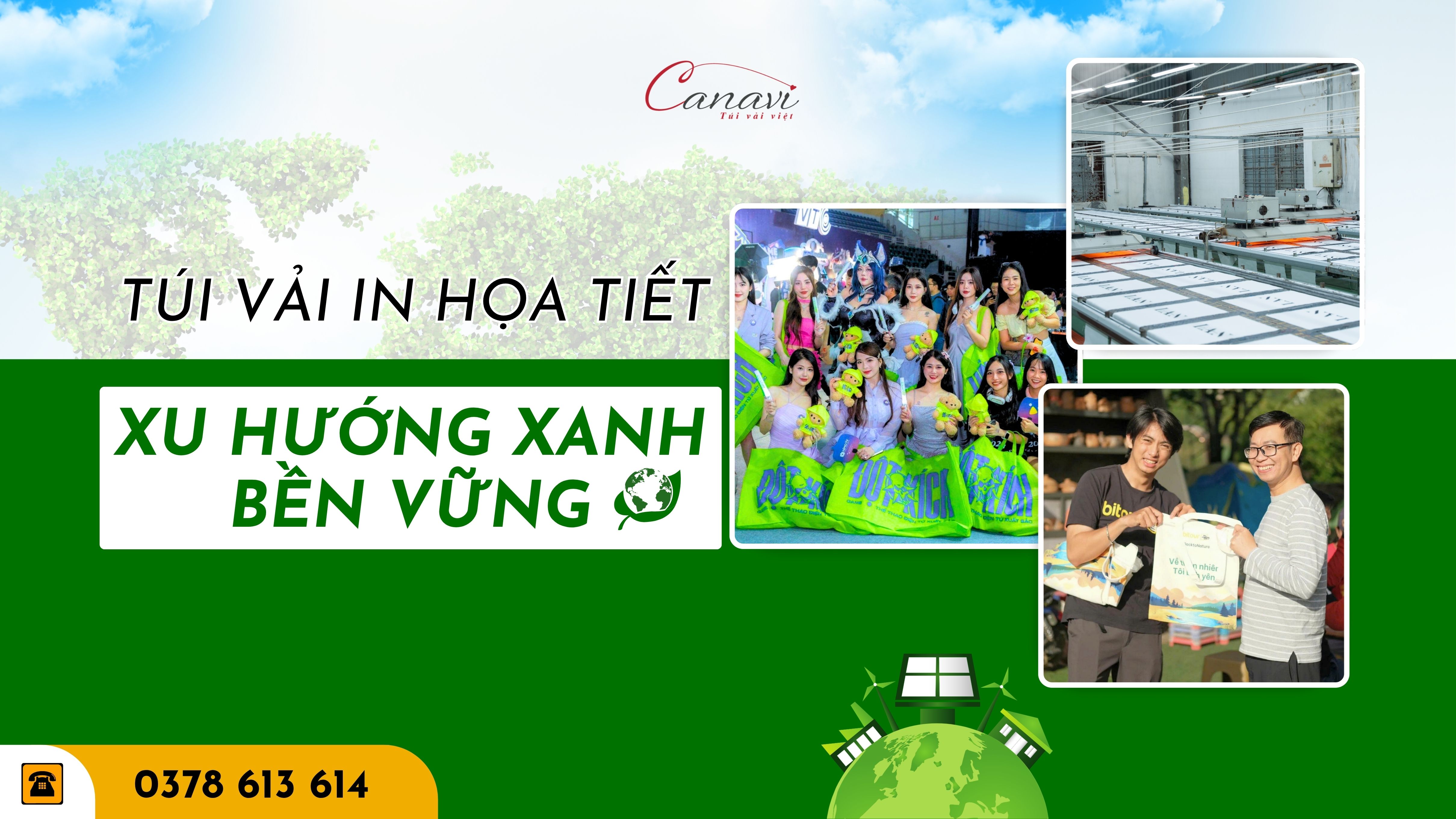 Túi vải in họa tiết: Bước chuyển mình của doanh nghiệp theo xu hướng xanh