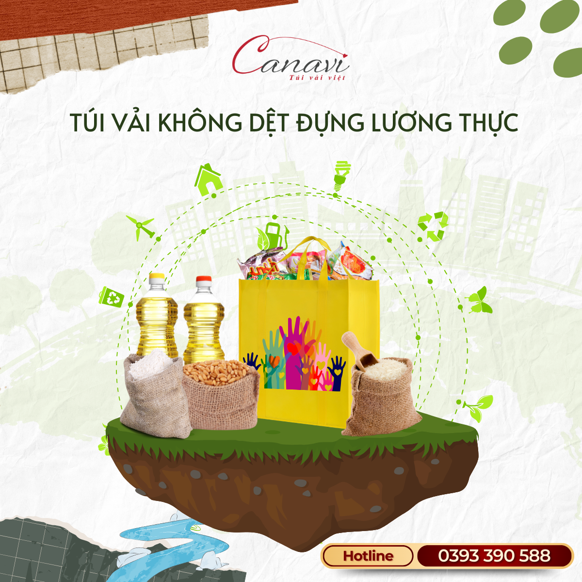 Túi vải không dệt đựng lương thực