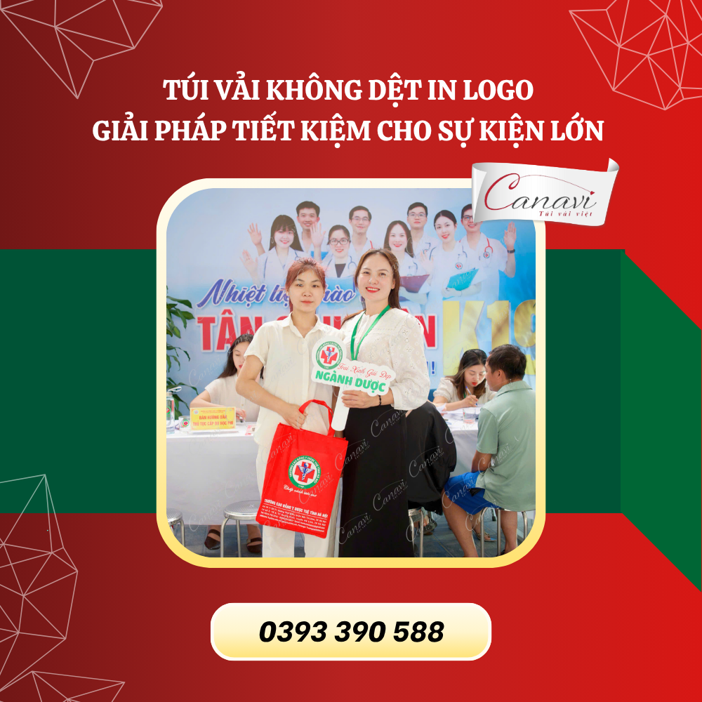 Túi vải không dệt in logo - giải pháp tiết kiệm cho sự kiện quy mô lớn