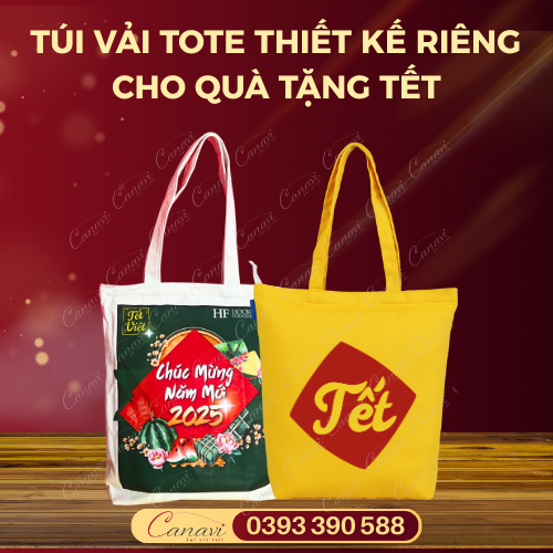 Điểm nổi bật của túi tote vải bố canvas đựng quà Tết 2026
