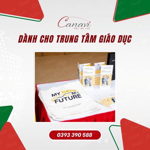 Túi vải tote in logo quà tặng nhà trường dành cho học sinh