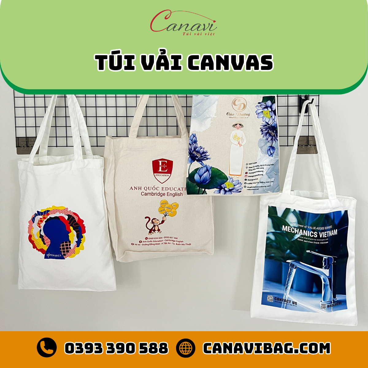 túi canvas in logo doanh nghiệp