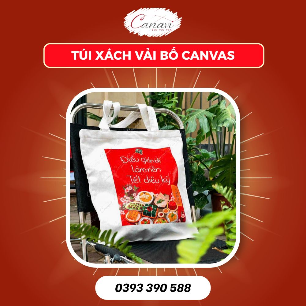 Túi canvas vải bố: quà tặng truyền thông dịp tết Nguyên Đán