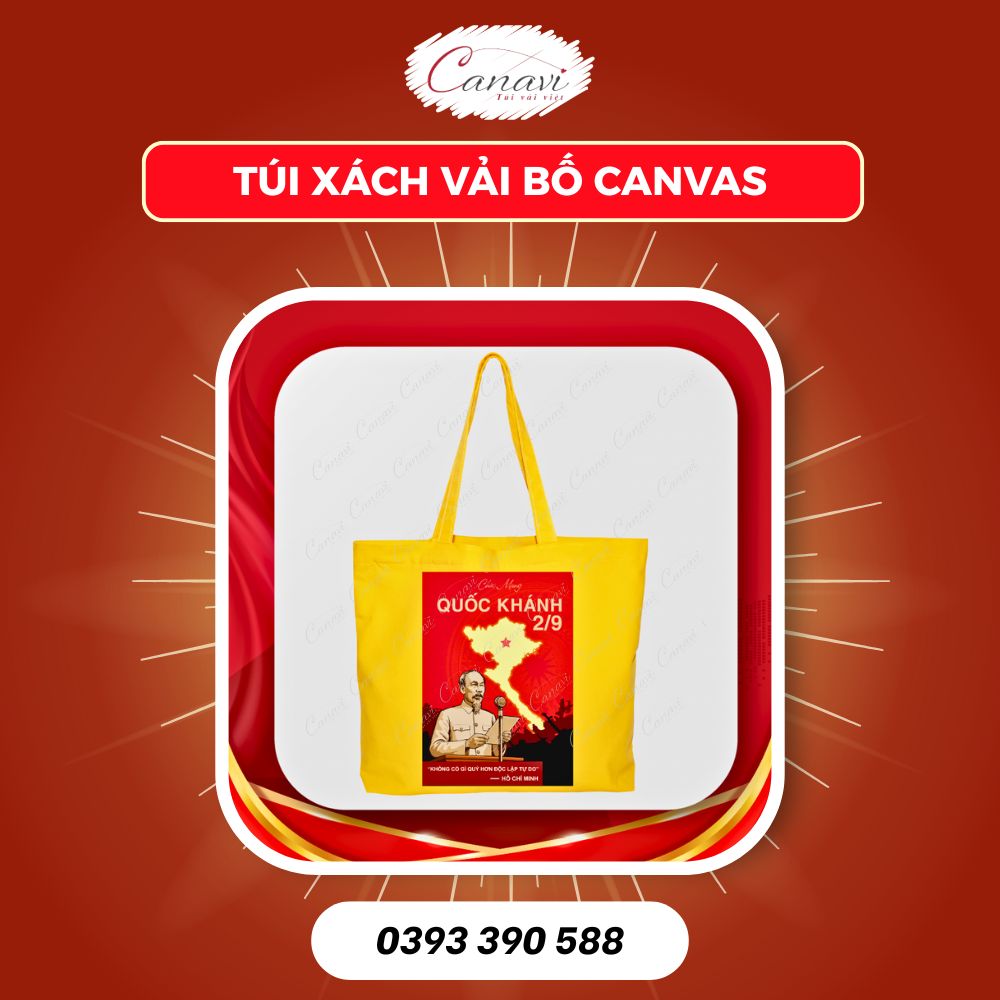 Túi vải tote - túi vải bố - túi canvas: Mừng kỉ niệm quốc khánh 2/9