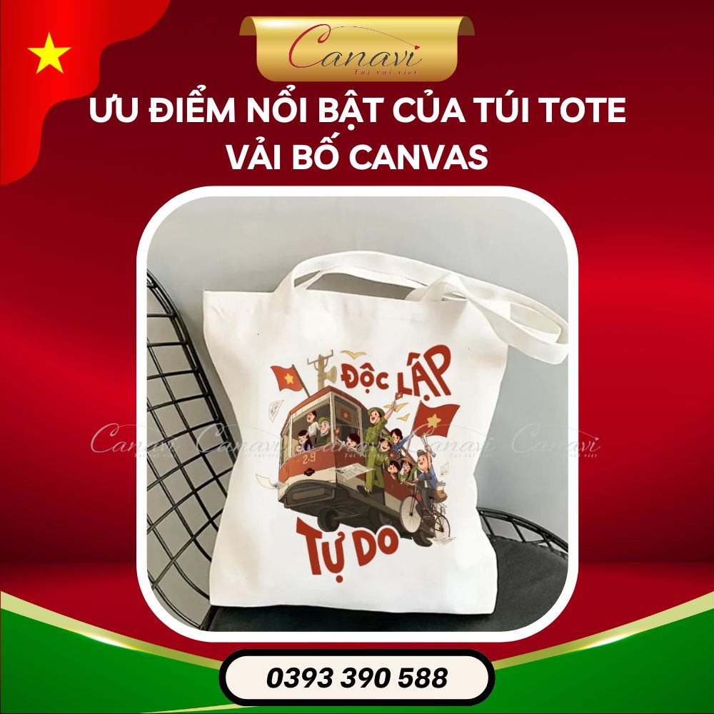 Ưu điểm nổi bật của túi tote vải bố canvas in logo