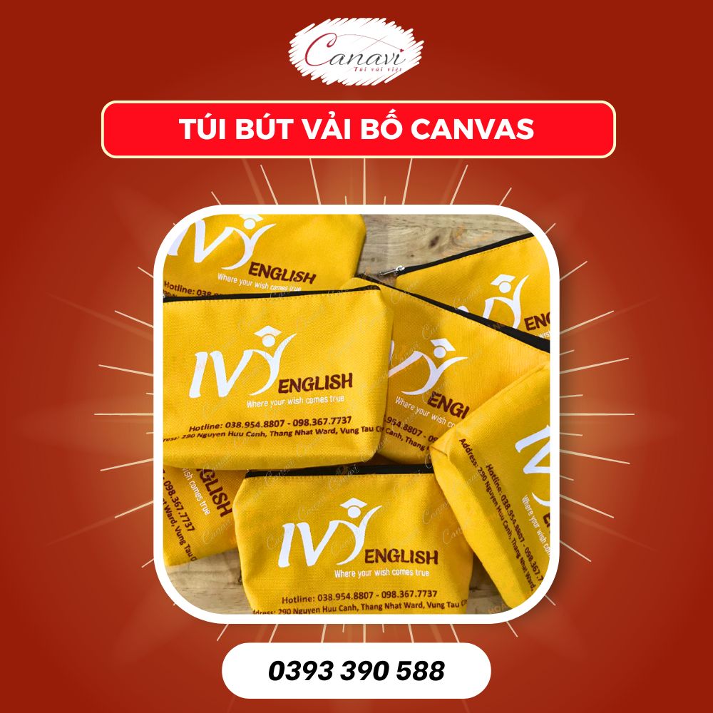 Túi bút vải bố canvas