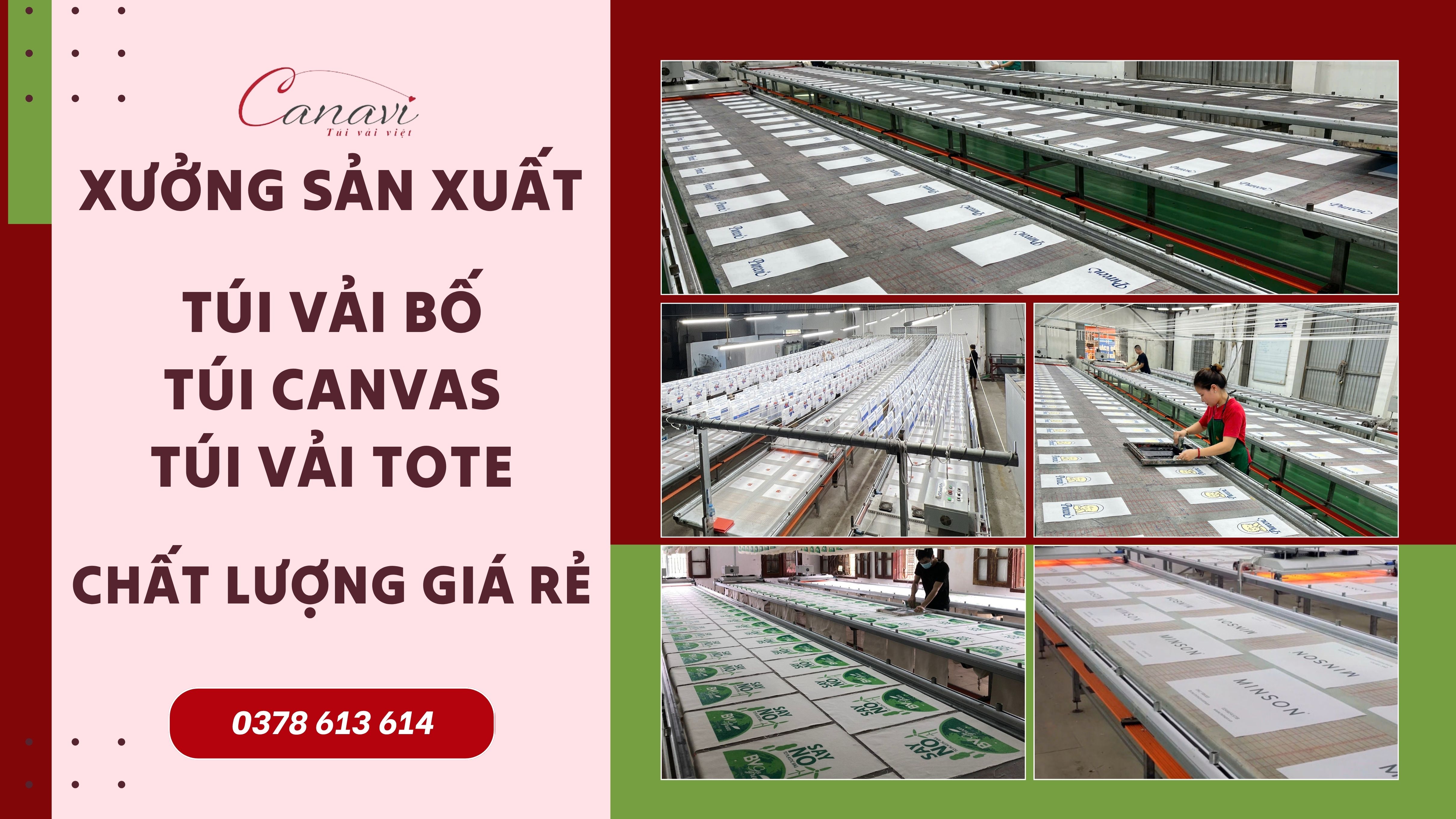 Xưởng sản xuất túi vải bố - túi canvas - túi vải tote số lượng lớn, giá rẻ
